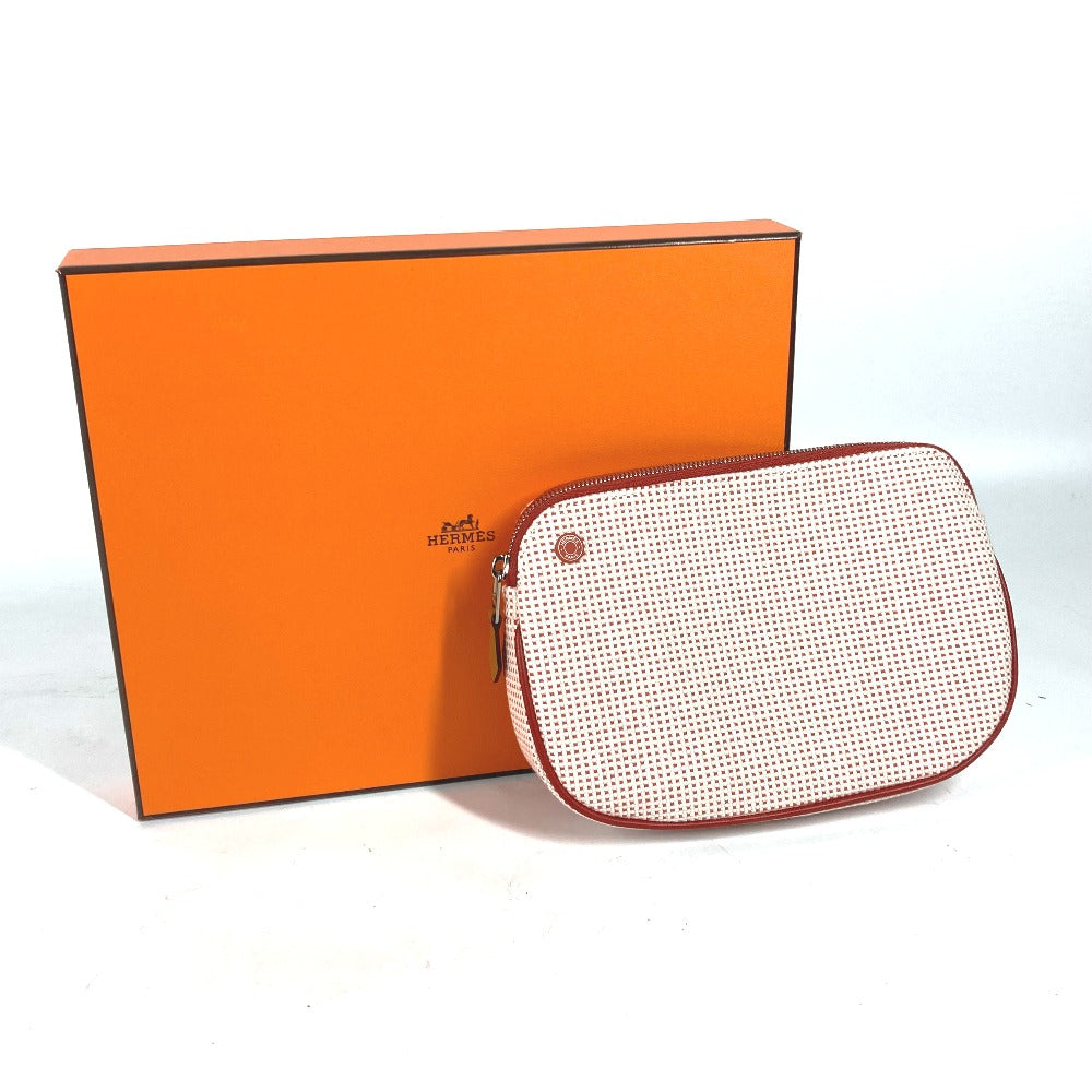 HERMES Pouch H103607M 02 cotton Orange Echape