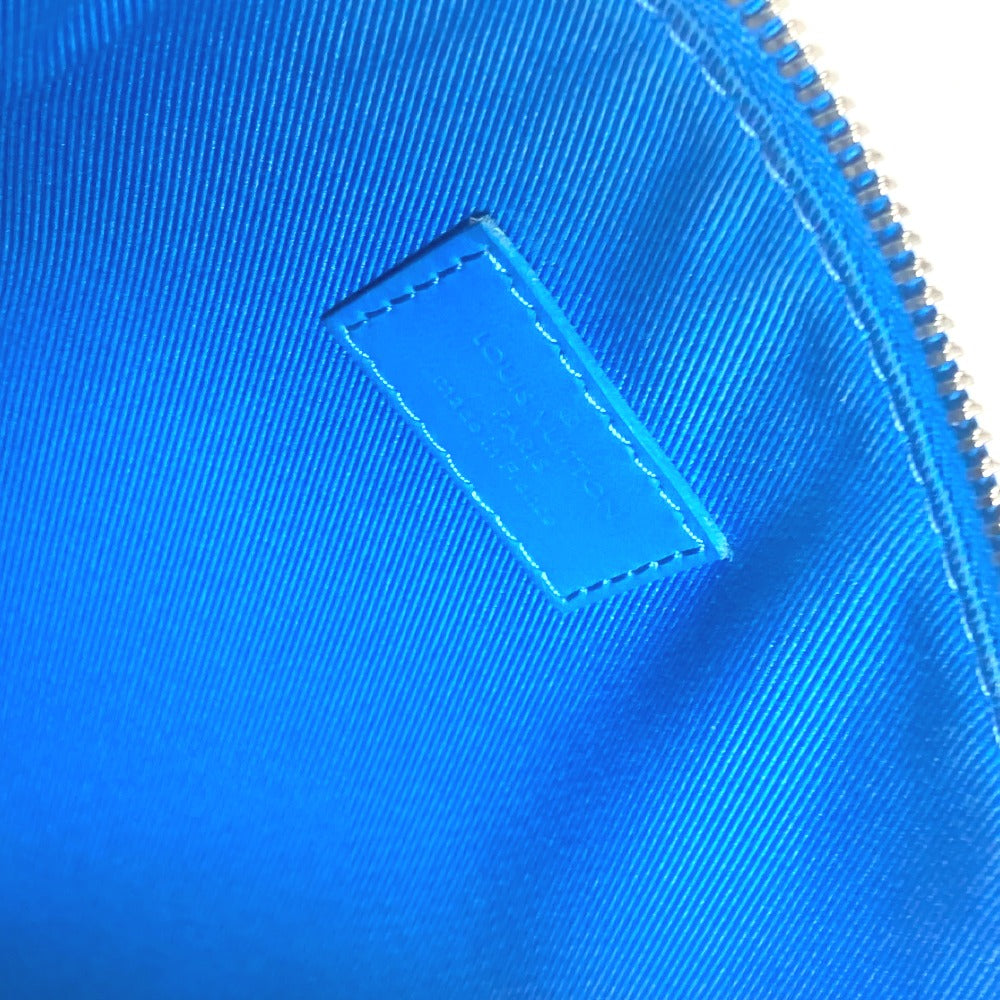 LOUIS VUITTON Clutch bag M82270 leather blue Aerogram LV logo takeoff pouch