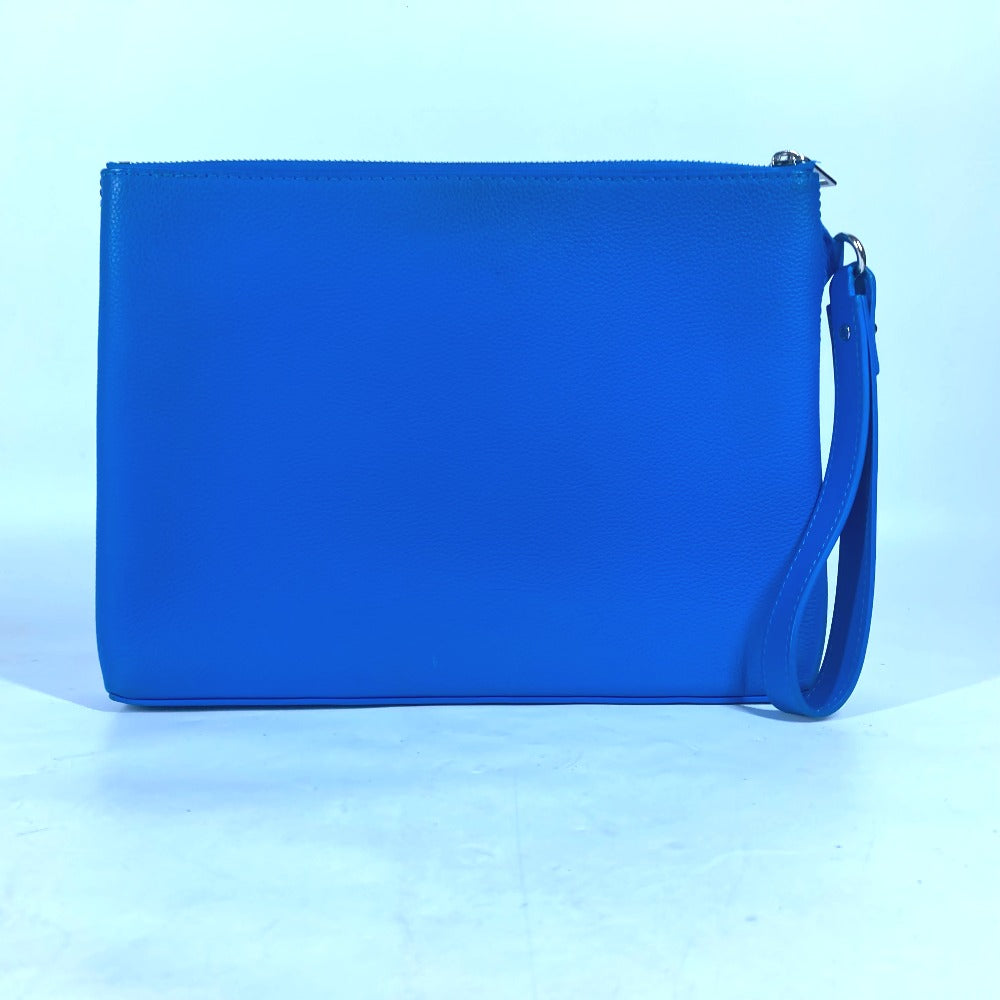 LOUIS VUITTON Clutch bag M82270 leather blue Aerogram LV logo takeoff pouch