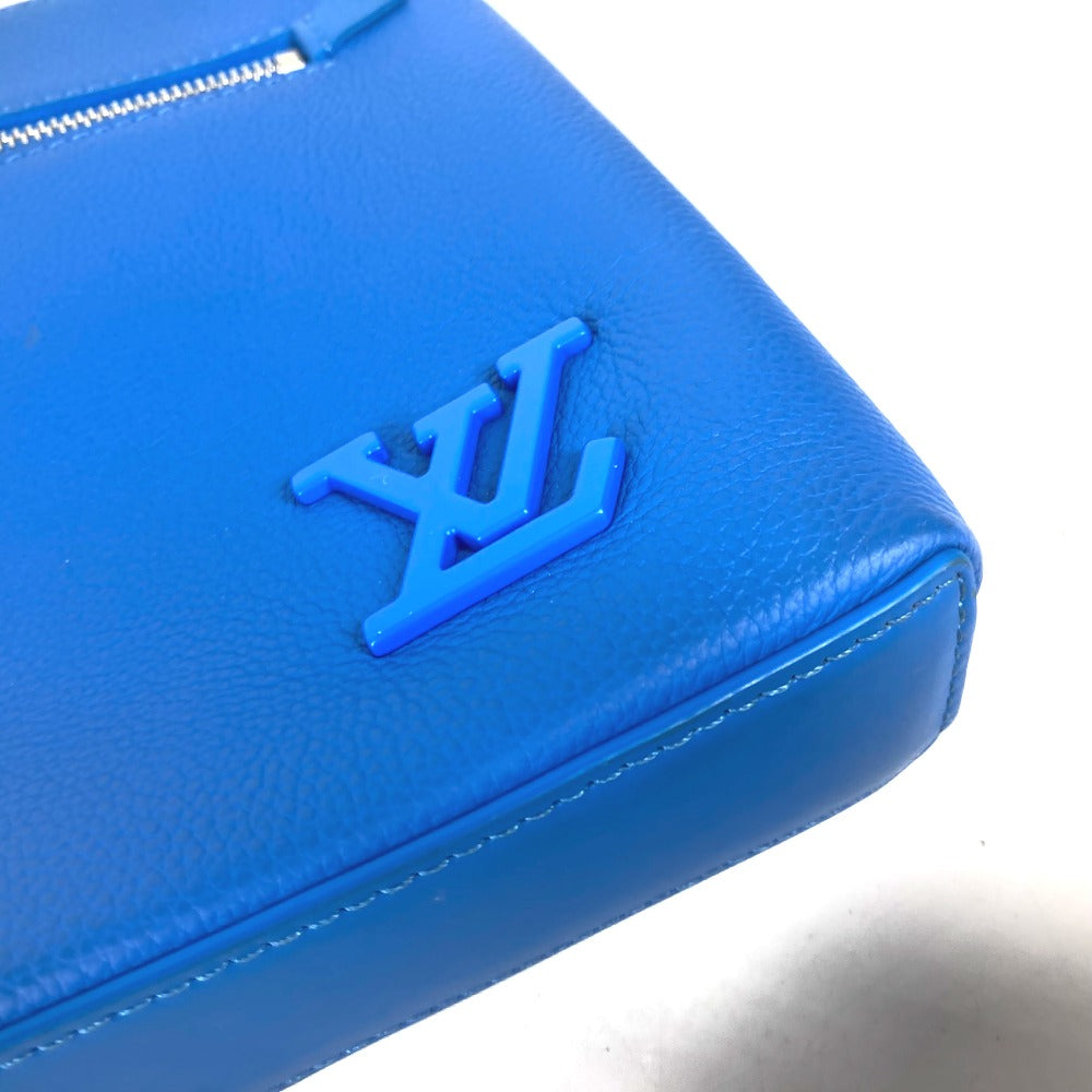 LOUIS VUITTON Clutch bag M82270 leather blue Aerogram LV logo takeoff pouch