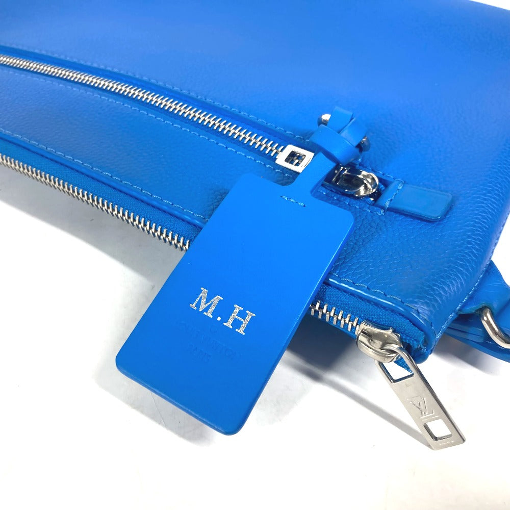 LOUIS VUITTON Clutch bag M82270 leather blue Aerogram LV logo takeoff pouch