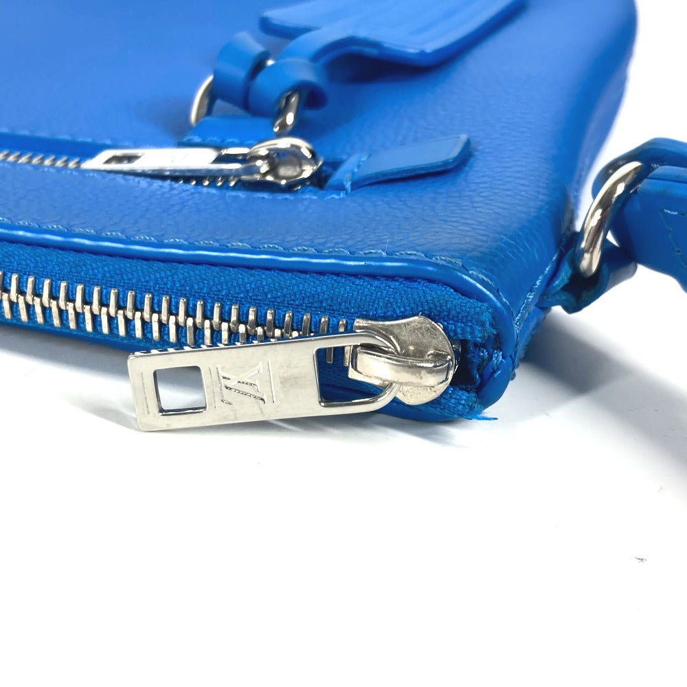 LOUIS VUITTON Clutch bag M82270 leather blue Aerogram LV logo takeoff pouch