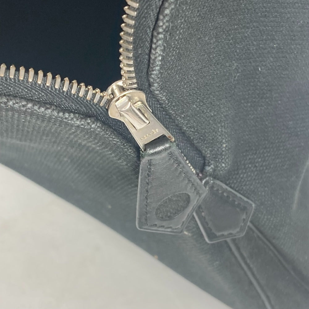 HERMES Handbag Leather / canvas black Sac Ibou PM
