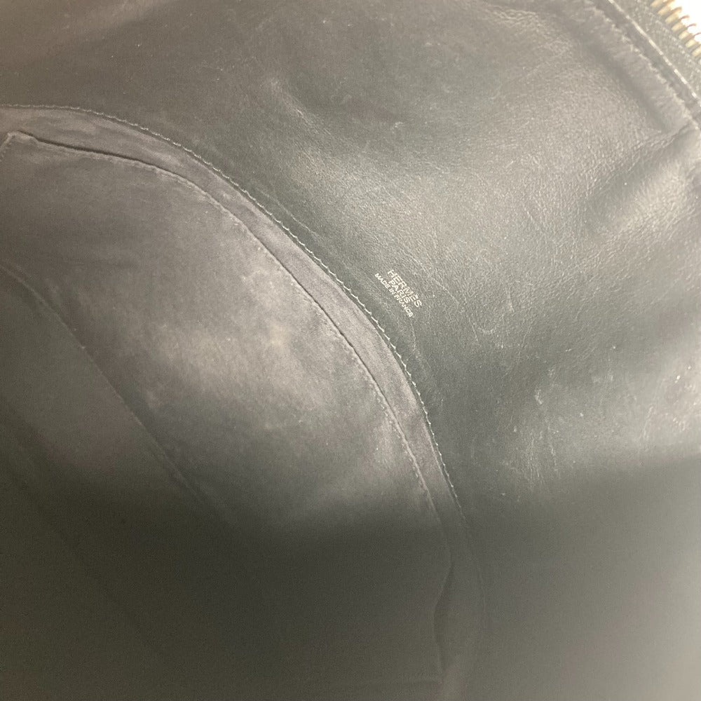 HERMES Handbag Leather / canvas black Sac Ibou PM