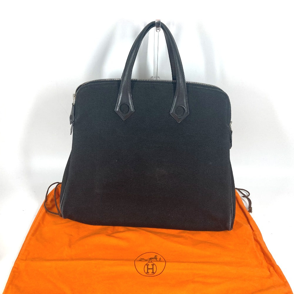 HERMES Handbag Leather / canvas black Sac Ibou PM