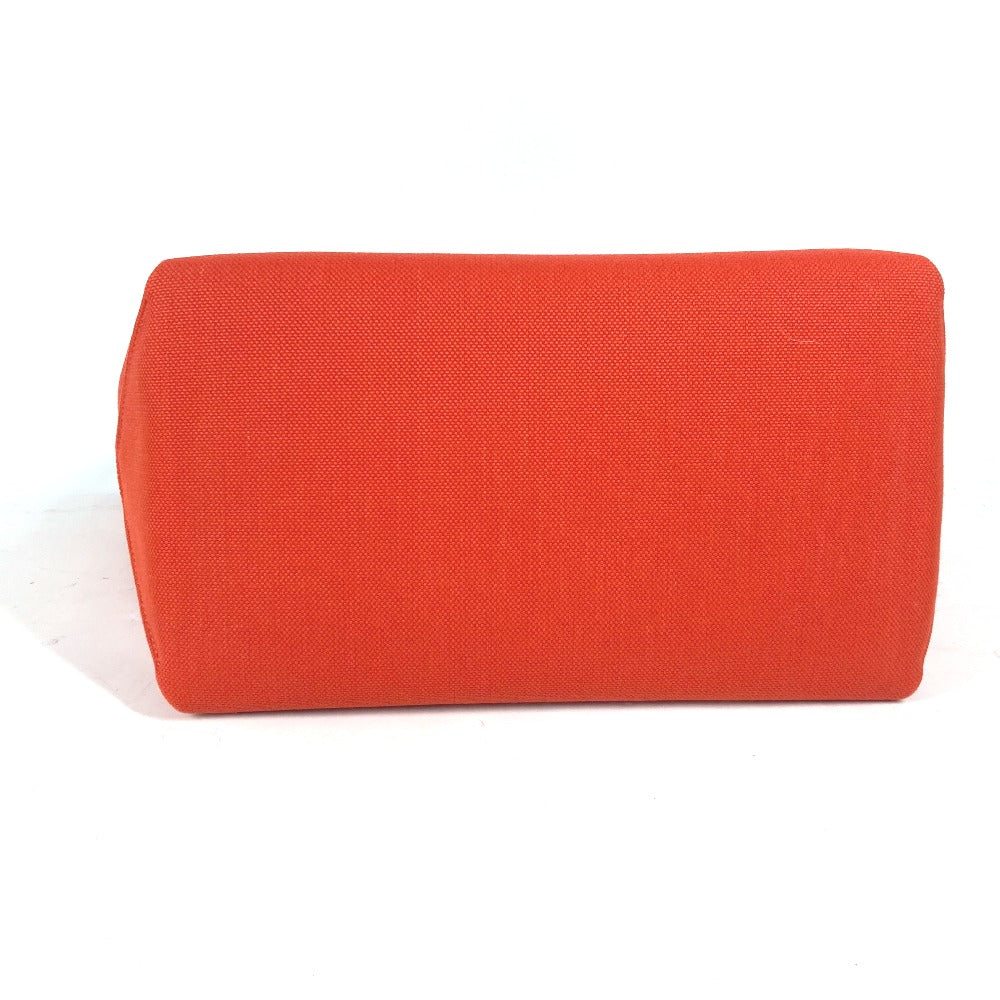 HERMES Handbag Leather, Toile Military Orange type Steeple 25