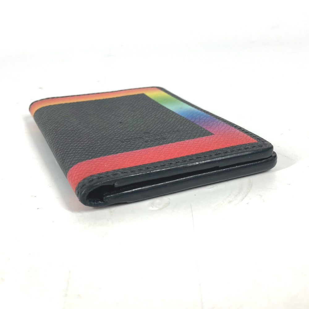LOUIS VUITTON Card Case M30348 Taiga Leather black Taiga Organizer De Poch