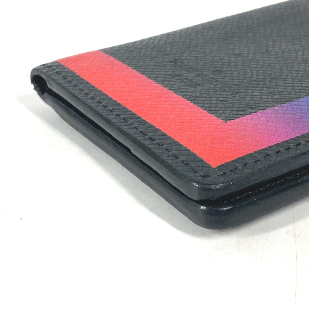 LOUIS VUITTON Card Case M30348 Taiga Leather black Taiga Organizer De Poch