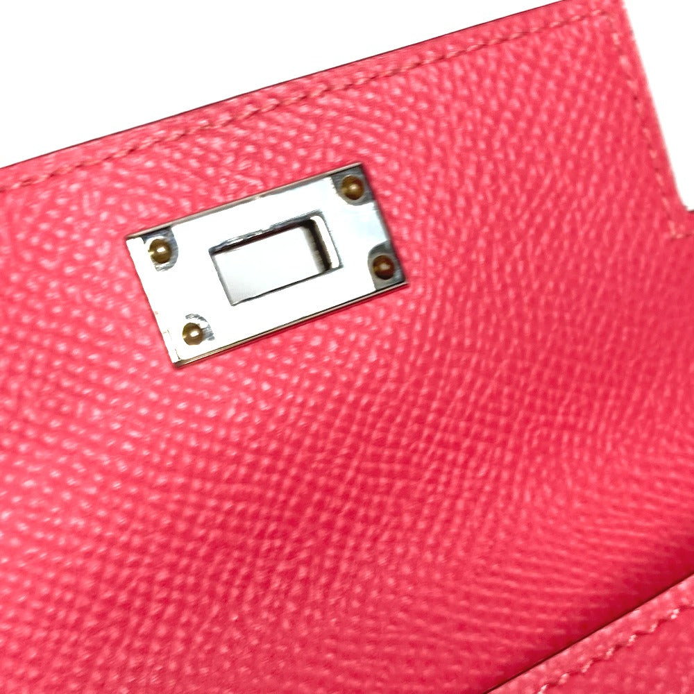 HERMES Coin case Epsom pink Coin Pocket Kelly pocket compact Women Used
