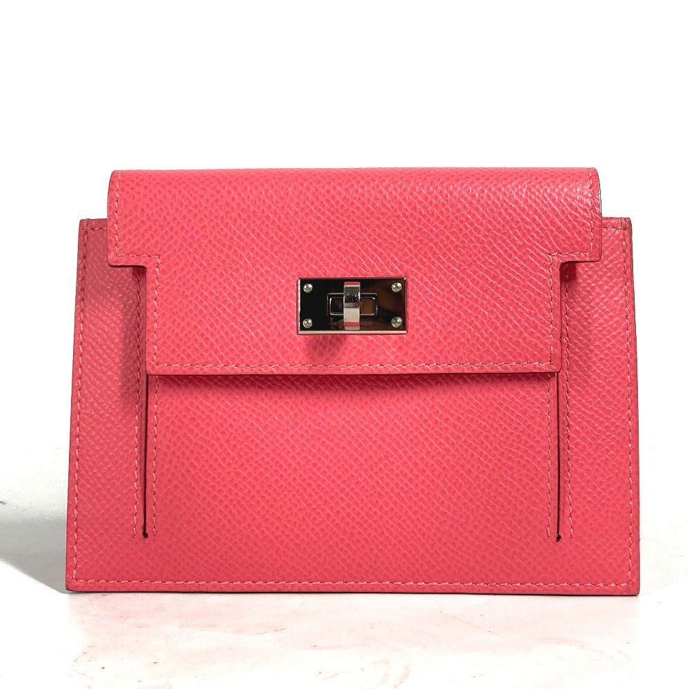 HERMES Coin case Epsom pink Coin Pocket Kelly pocket compact Women Used