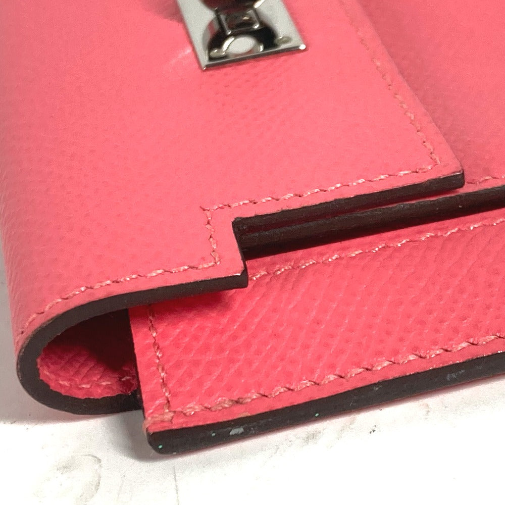 HERMES Coin case Epsom pink Coin Pocket Kelly pocket compact Women Used