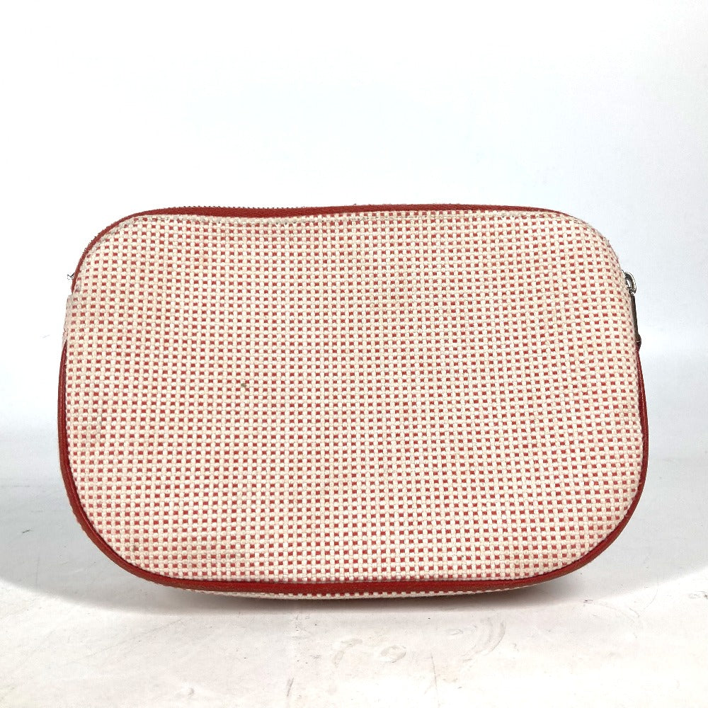 HERMES Pouch cotton Orange type Pouch "Echapp" Women Used