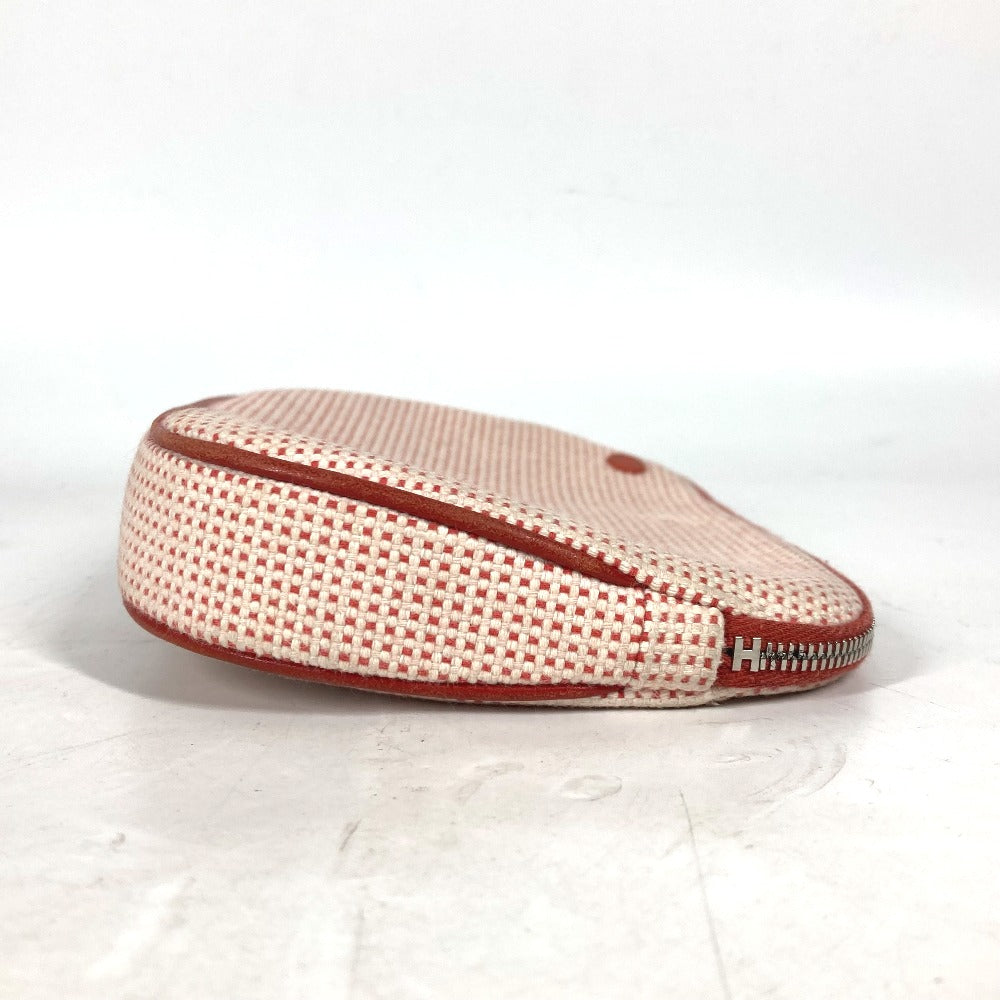 HERMES Pouch cotton Orange type Pouch "Echapp" Women Used