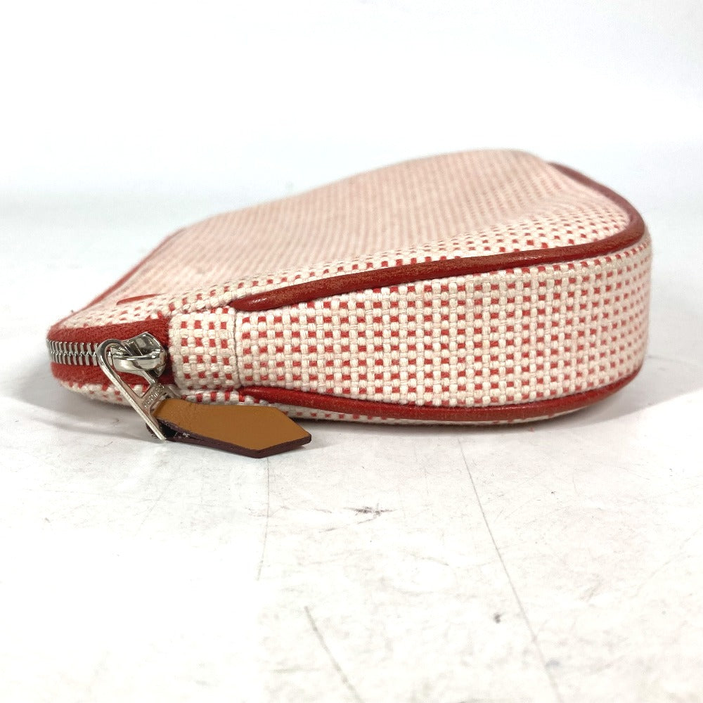 HERMES Pouch cotton Orange type Pouch "Echapp" Women Used