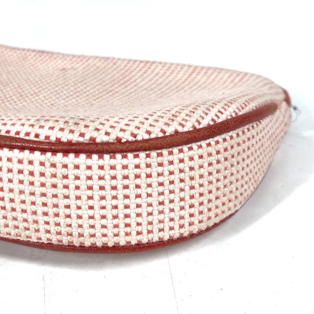 HERMES Pouch cotton Orange type Pouch "Echapp" Women Used