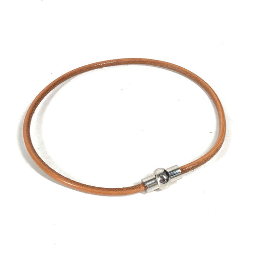 HERMES choker leather Brown unisex(Unisex) Used