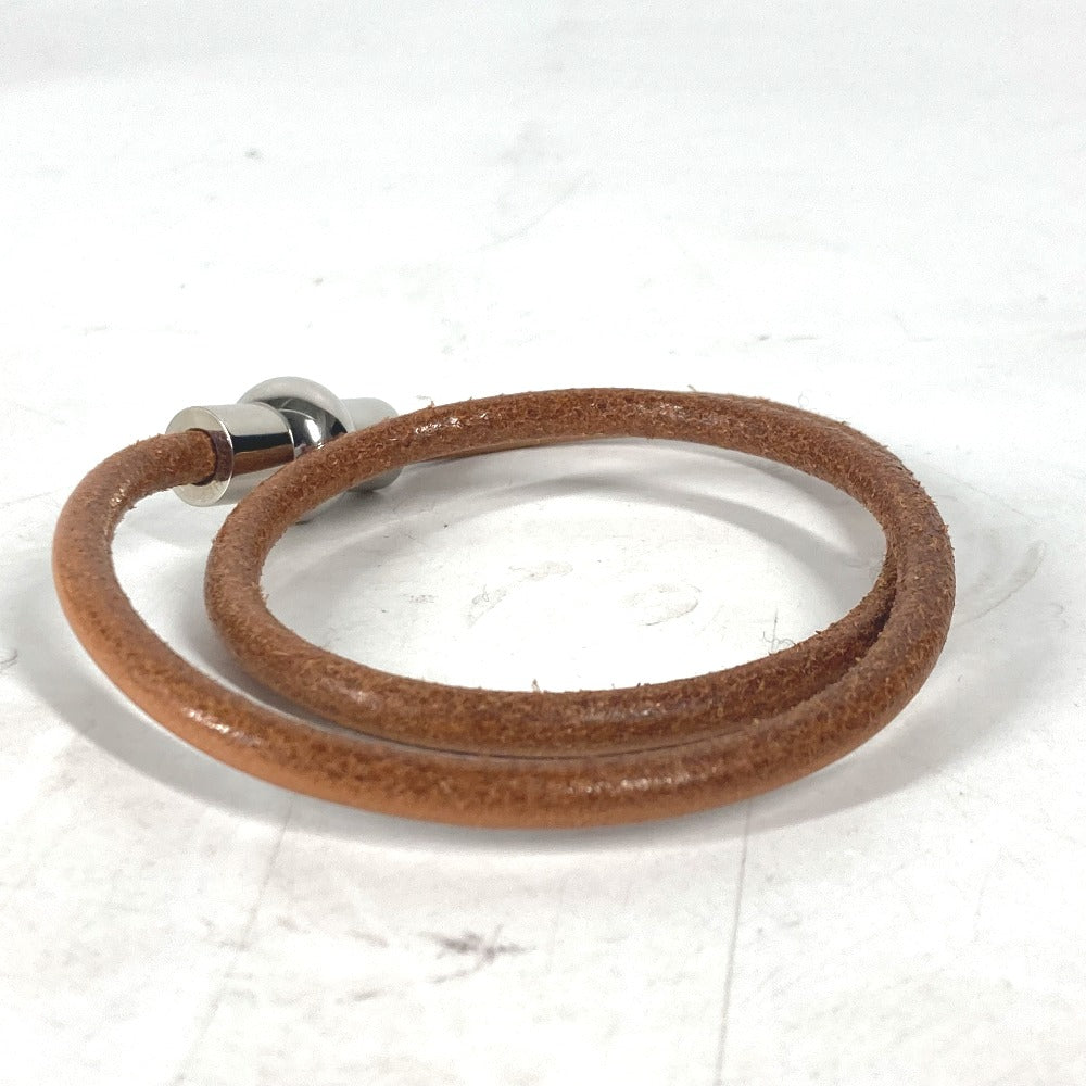 HERMES choker leather Brown unisex(Unisex) Used