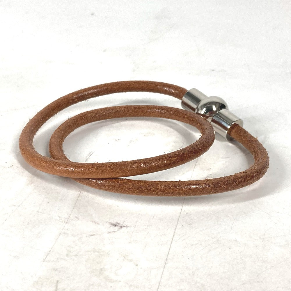 HERMES choker leather Brown unisex(Unisex) Used