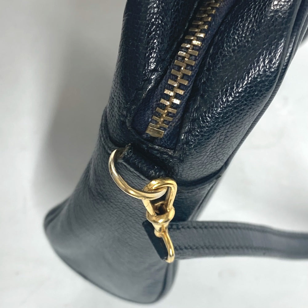 HERMES Shoulder Bag leather black vintage Shuval horse unisex(Unisex) Used