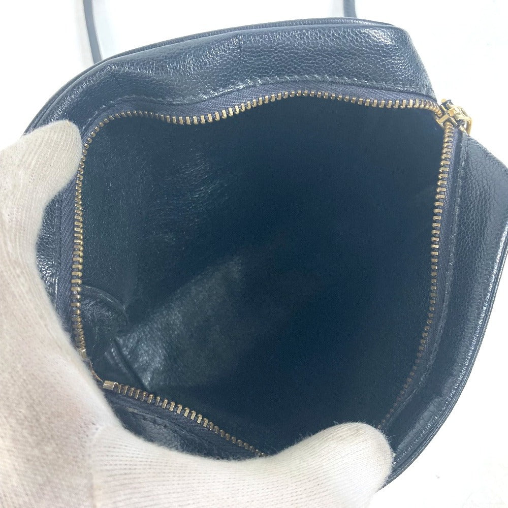 HERMES Shoulder Bag leather black vintage Shuval horse unisex(Unisex) Used