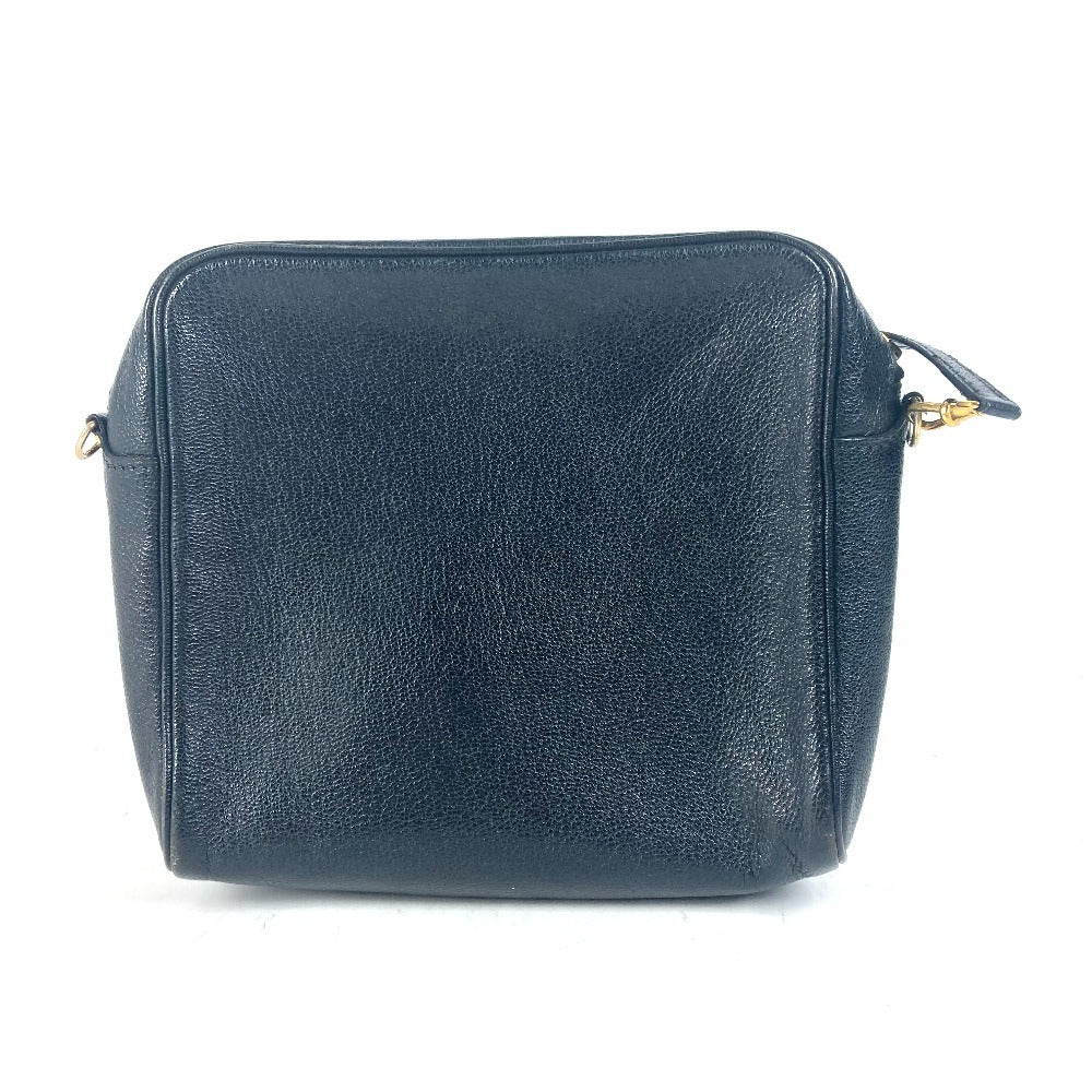 HERMES Shoulder Bag leather black vintage Shuval horse unisex(Unisex) Used