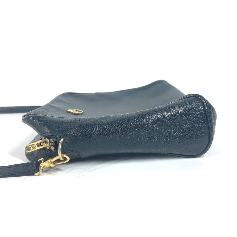 HERMES Shoulder Bag leather black vintage Shuval horse unisex(Unisex) Used