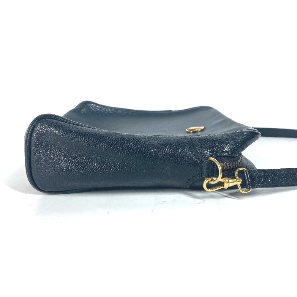 HERMES Shoulder Bag leather black vintage Shuval horse unisex(Unisex) Used