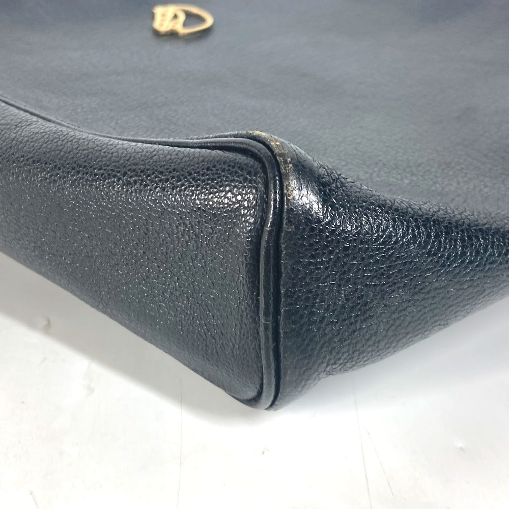 HERMES Shoulder Bag leather black vintage Shuval horse unisex(Unisex) Used
