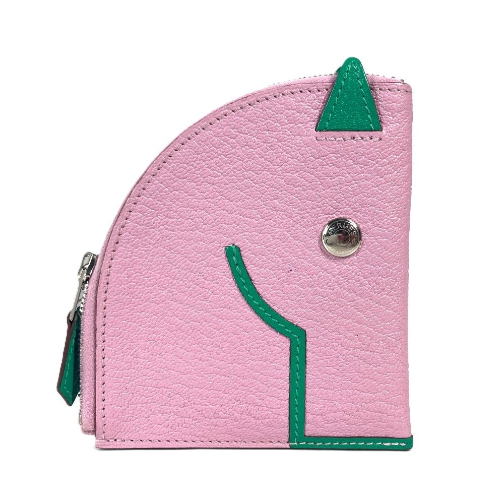 HERMES Coin case Shave pink Paddock Cheval Horse