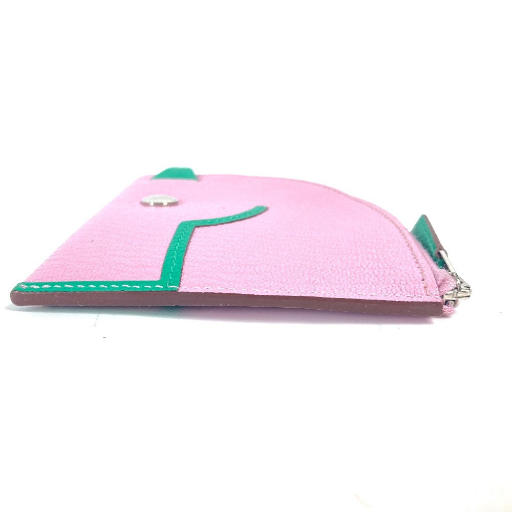 HERMES Coin case Shave pink Paddock Cheval Horse