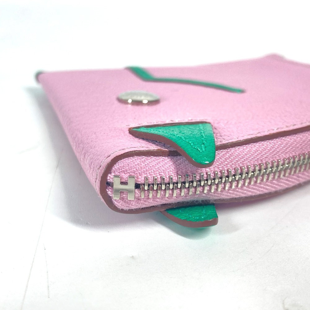 HERMES Coin case Shave pink Paddock Cheval Horse