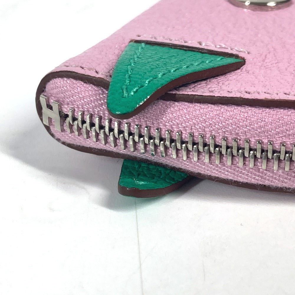 HERMES Coin case Shave pink Paddock Cheval Horse