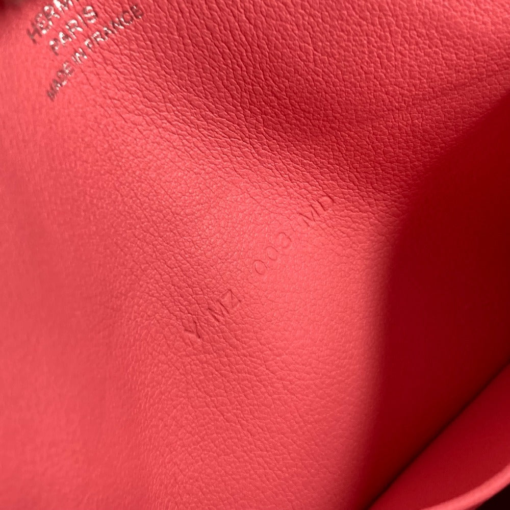 HERMES Pouch leather pink Square Horse Carre pocket Women Used