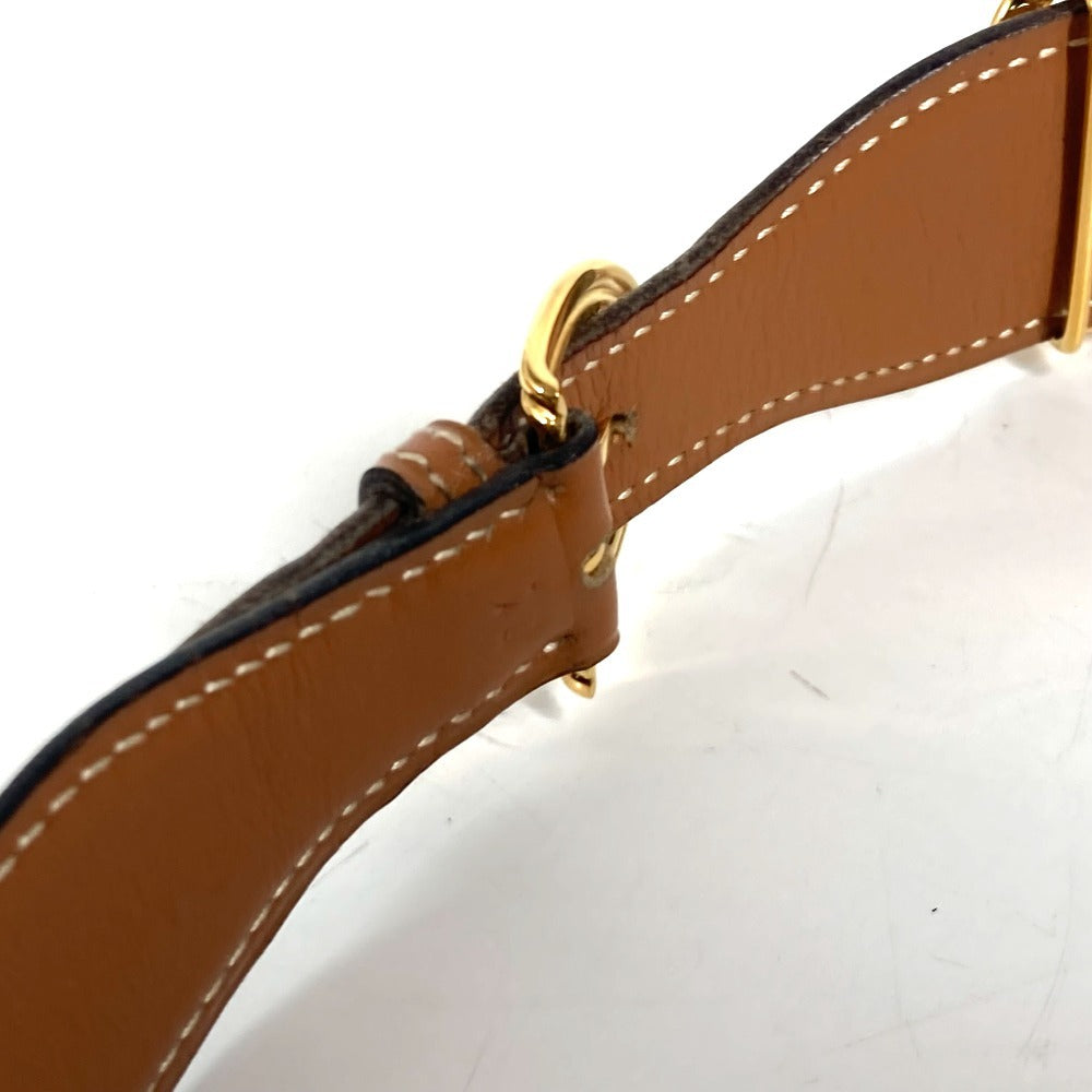 HERMES belt leather Brown vintage buckle Women 70 Used