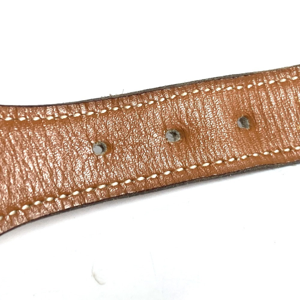 HERMES belt leather Brown vintage buckle Women 70 Used