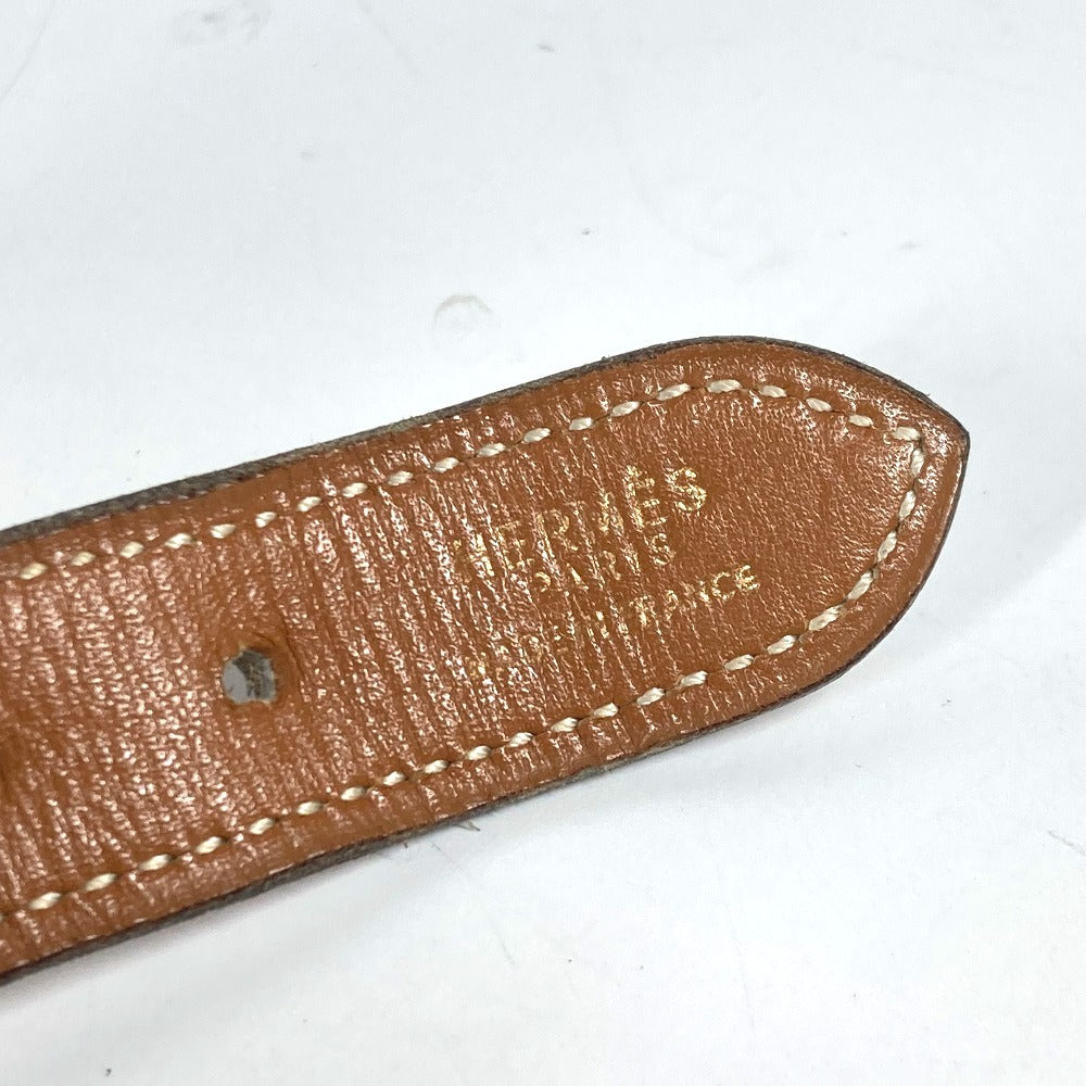HERMES belt leather Brown vintage buckle Women 70 Used