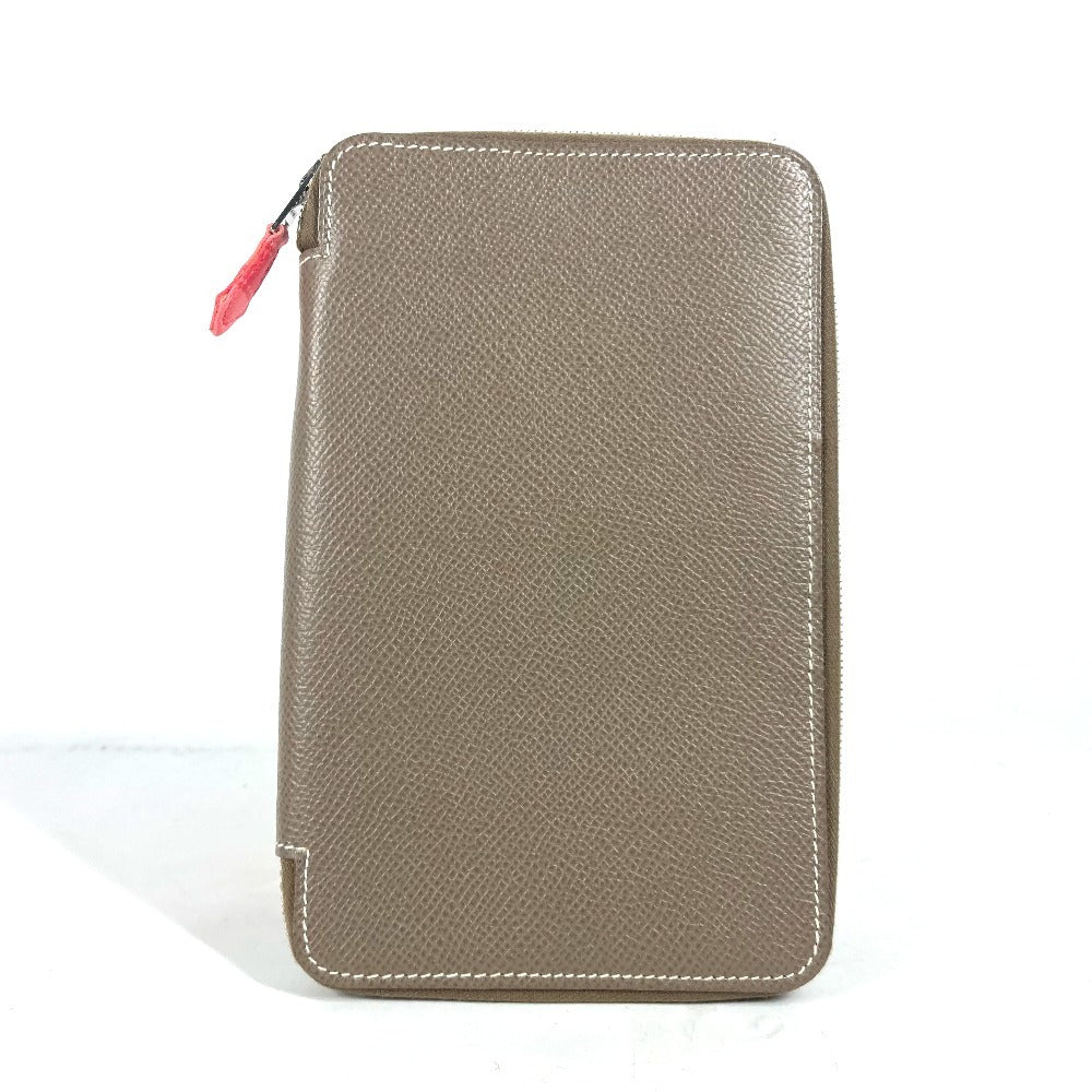 HERMES Notebook cover Epsom gray Zip Around Agenda Silky Daily GM unisex(Unisex) Used