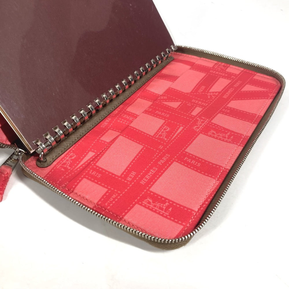 HERMES Notebook cover Epsom gray Zip Around Agenda Silky Daily GM unisex(Unisex) Used