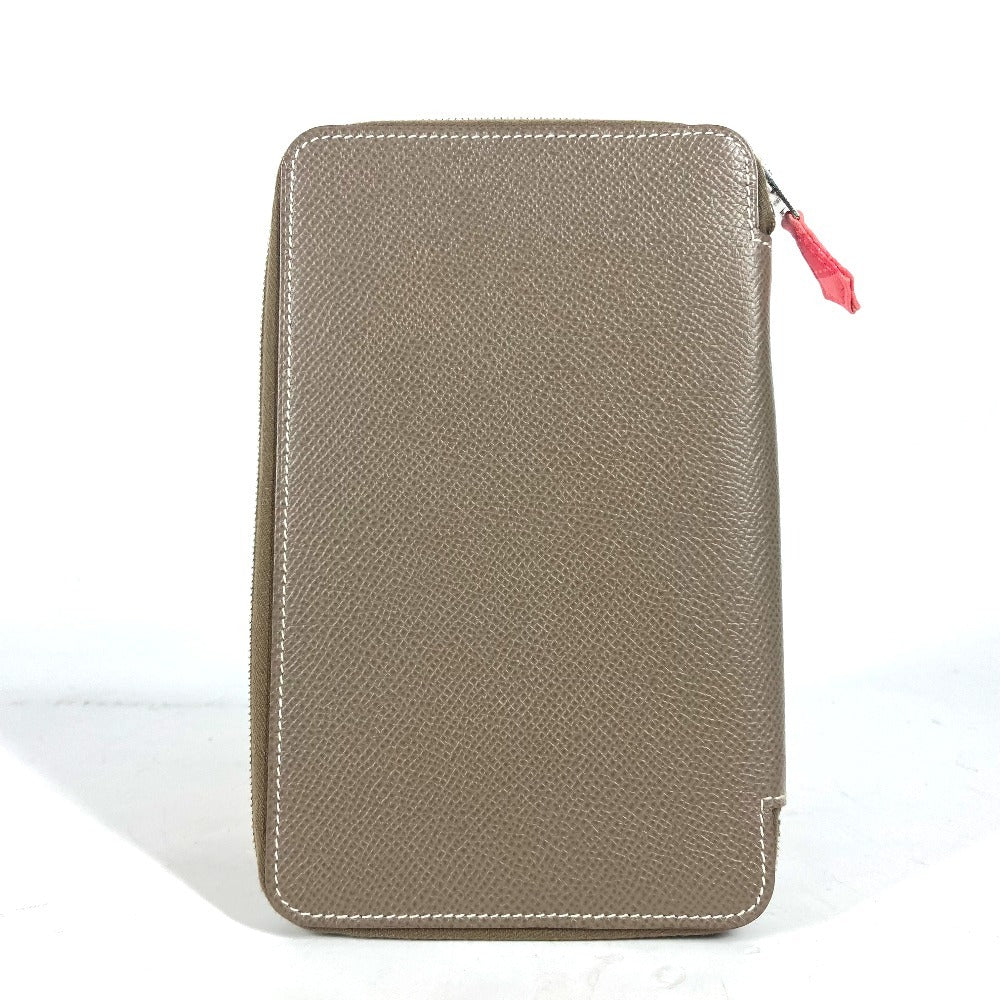 HERMES Notebook cover Epsom gray Zip Around Agenda Silky Daily GM unisex(Unisex) Used