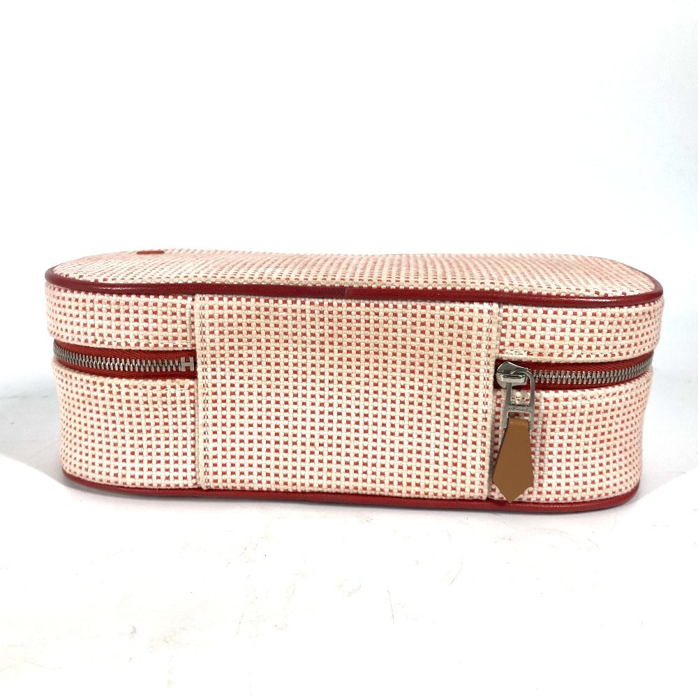 HERMES Pouch canvas pink Serie logo Escal Women Used