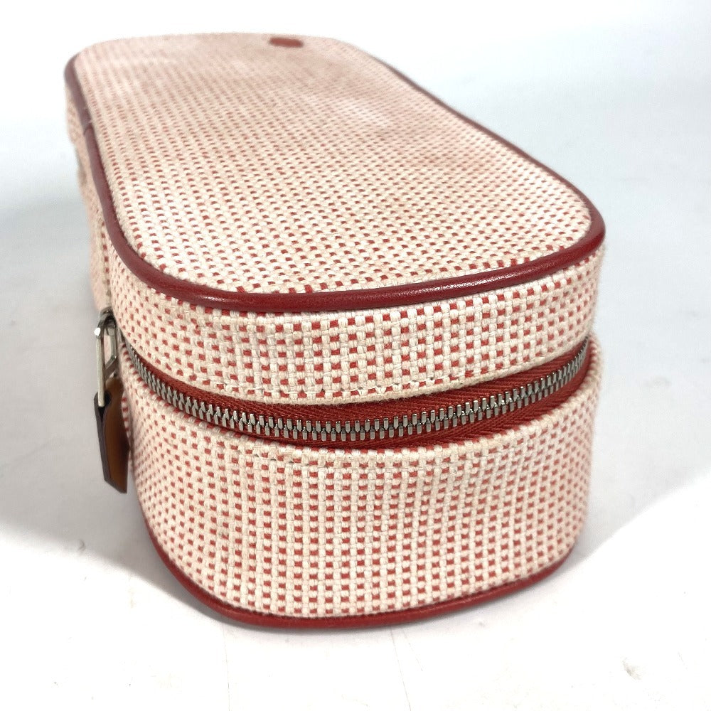 HERMES Pouch canvas pink Serie logo Escal Women Used