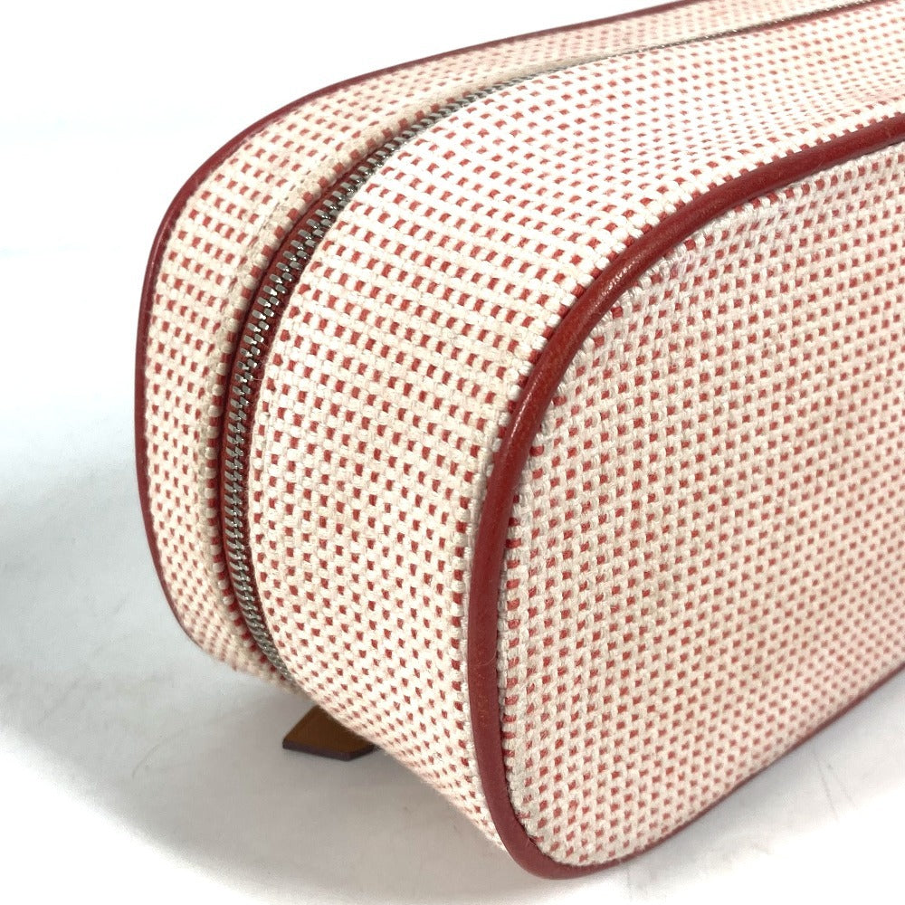 HERMES Pouch canvas pink Serie logo Escal Women Used