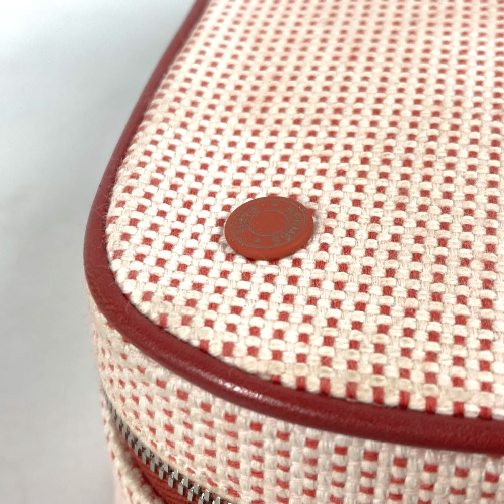 HERMES Pouch canvas pink Serie logo Escal Women Used