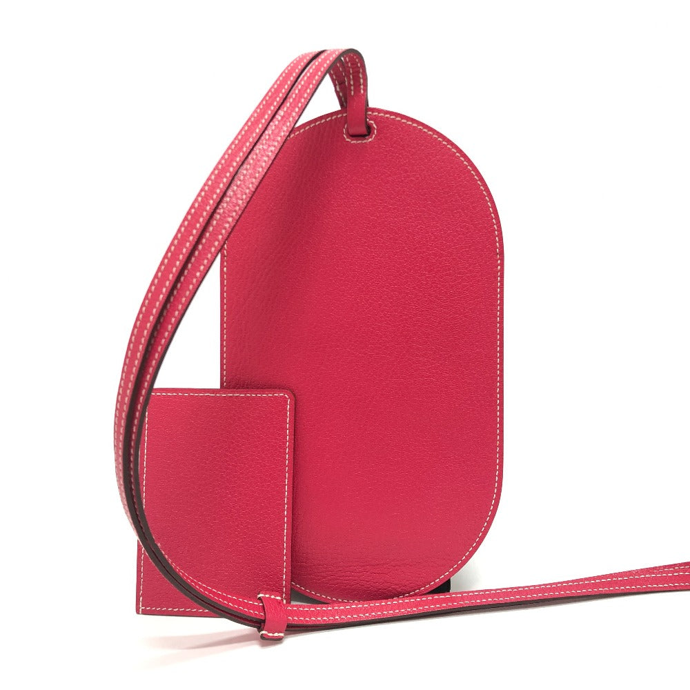 HERMES iPhone case leather pink Smartphone case In the Loop To-Go GM Shoulder Pouch Women Used