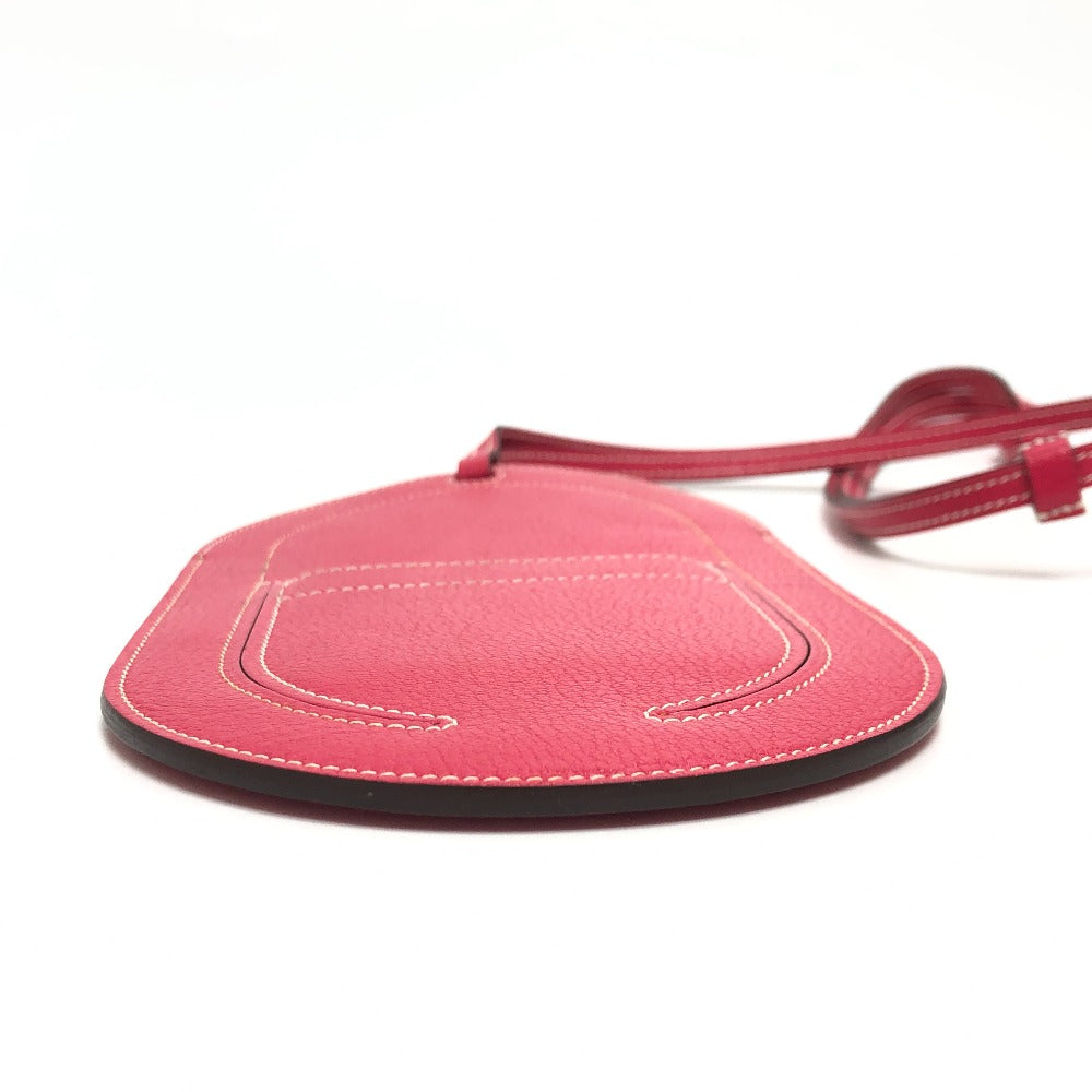 HERMES iPhone case leather pink Smartphone case In the Loop To-Go GM Shoulder Pouch Women Used