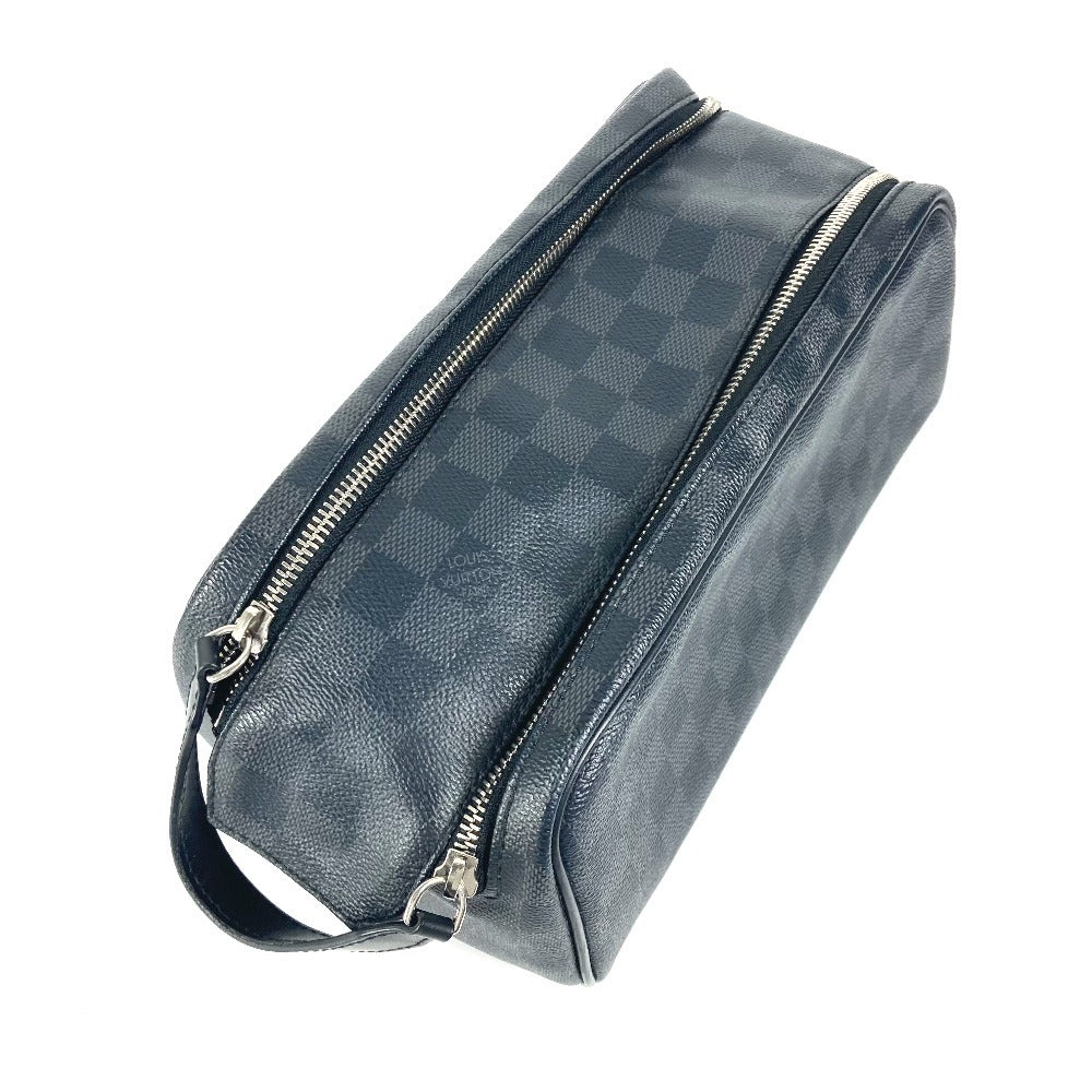 LOUIS VUITTON business bag N40127 Damier Grafitto Canvas black Damier Graphite Dop kit