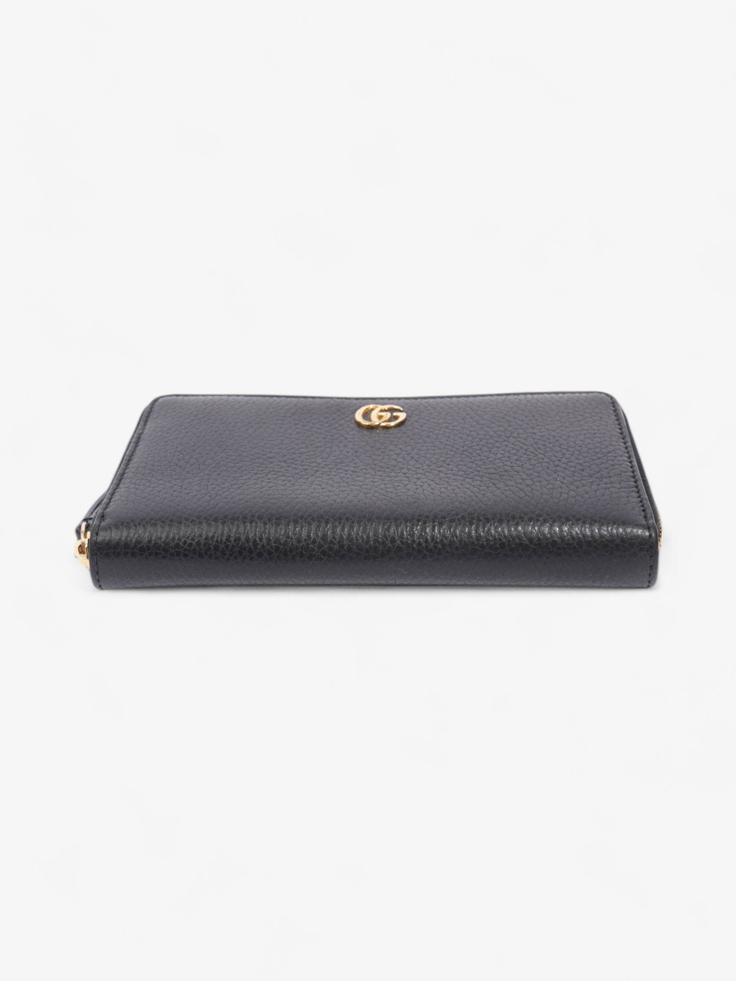 Gucci GG Marmont Zip Around Wallet Black / Gold Leather