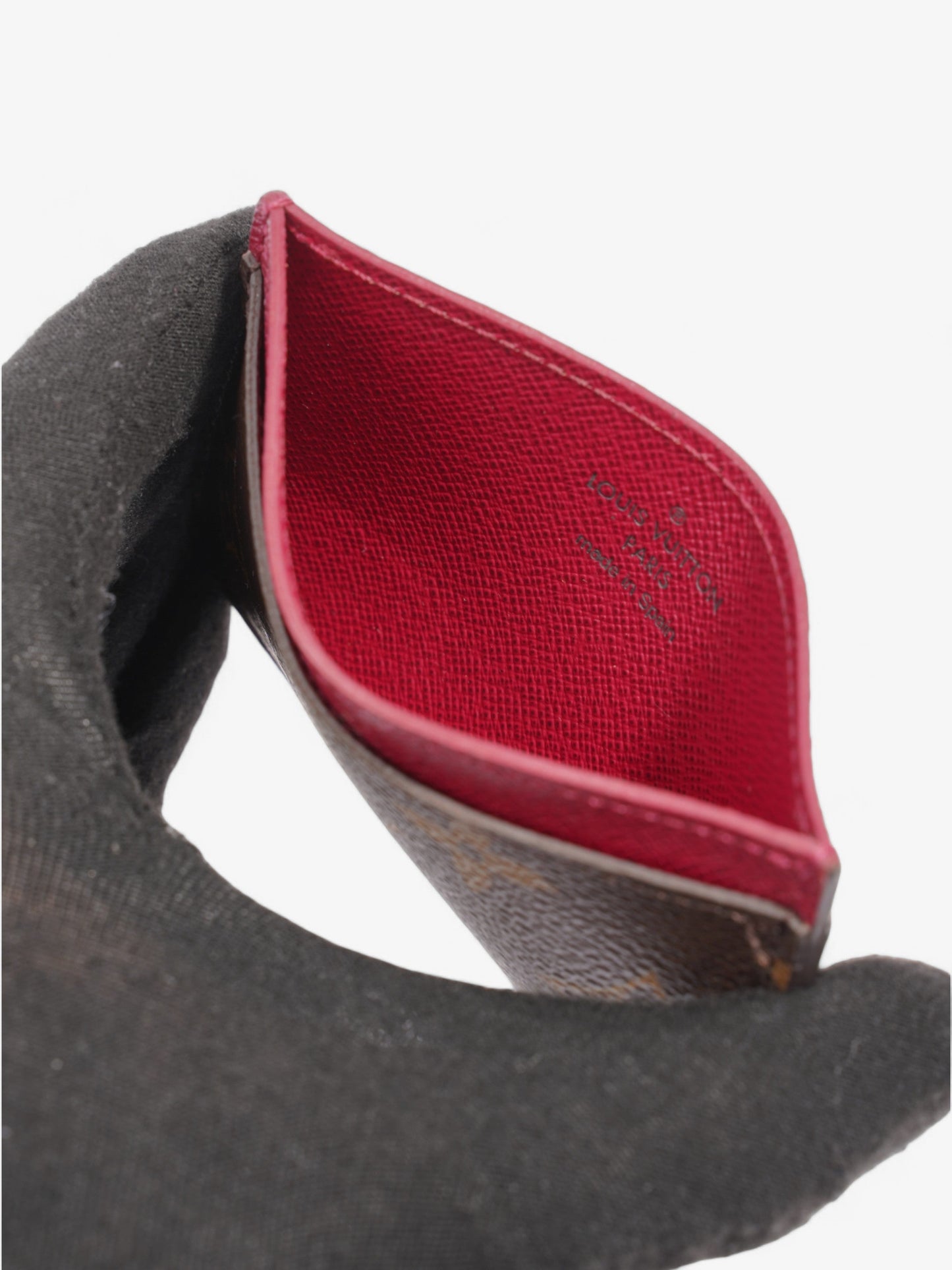 Louis Vuitton Card Holder Monogram / Fuschia Coated Canvas