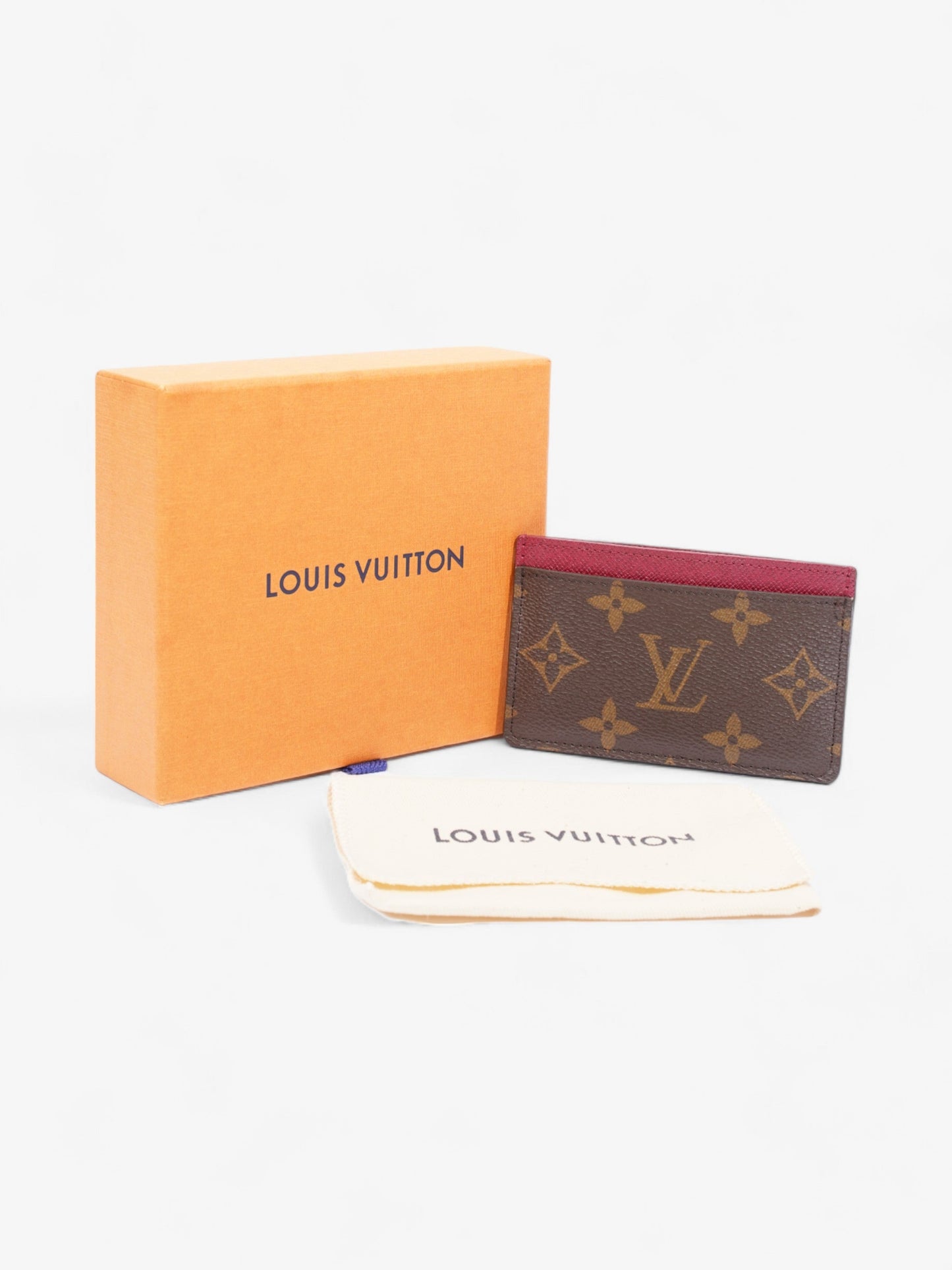 Louis Vuitton Card Holder Monogram / Fuschia Coated Canvas