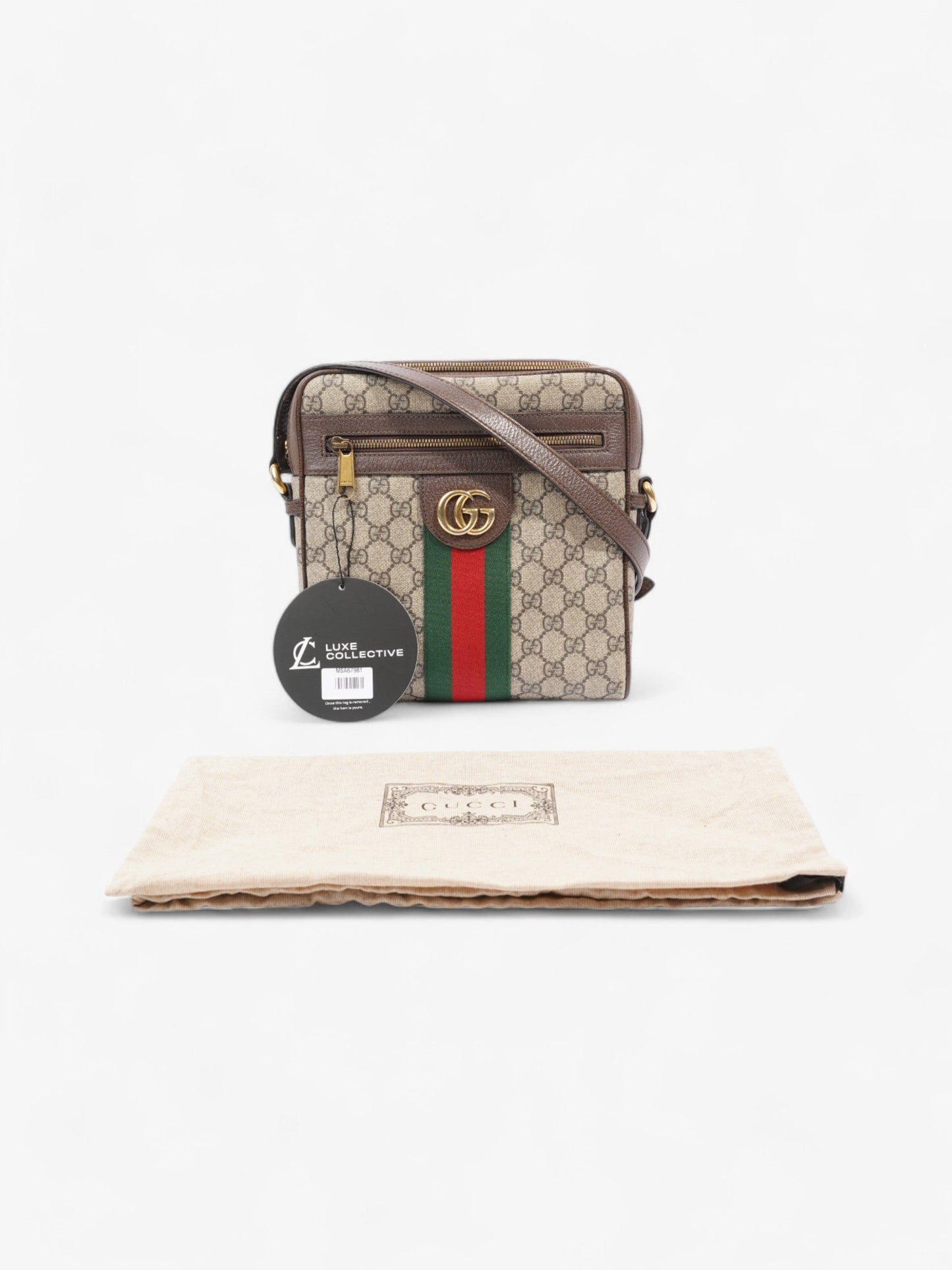 Gucci GG Ophidia GG Supreme / Green / Red Coated Canvas Small